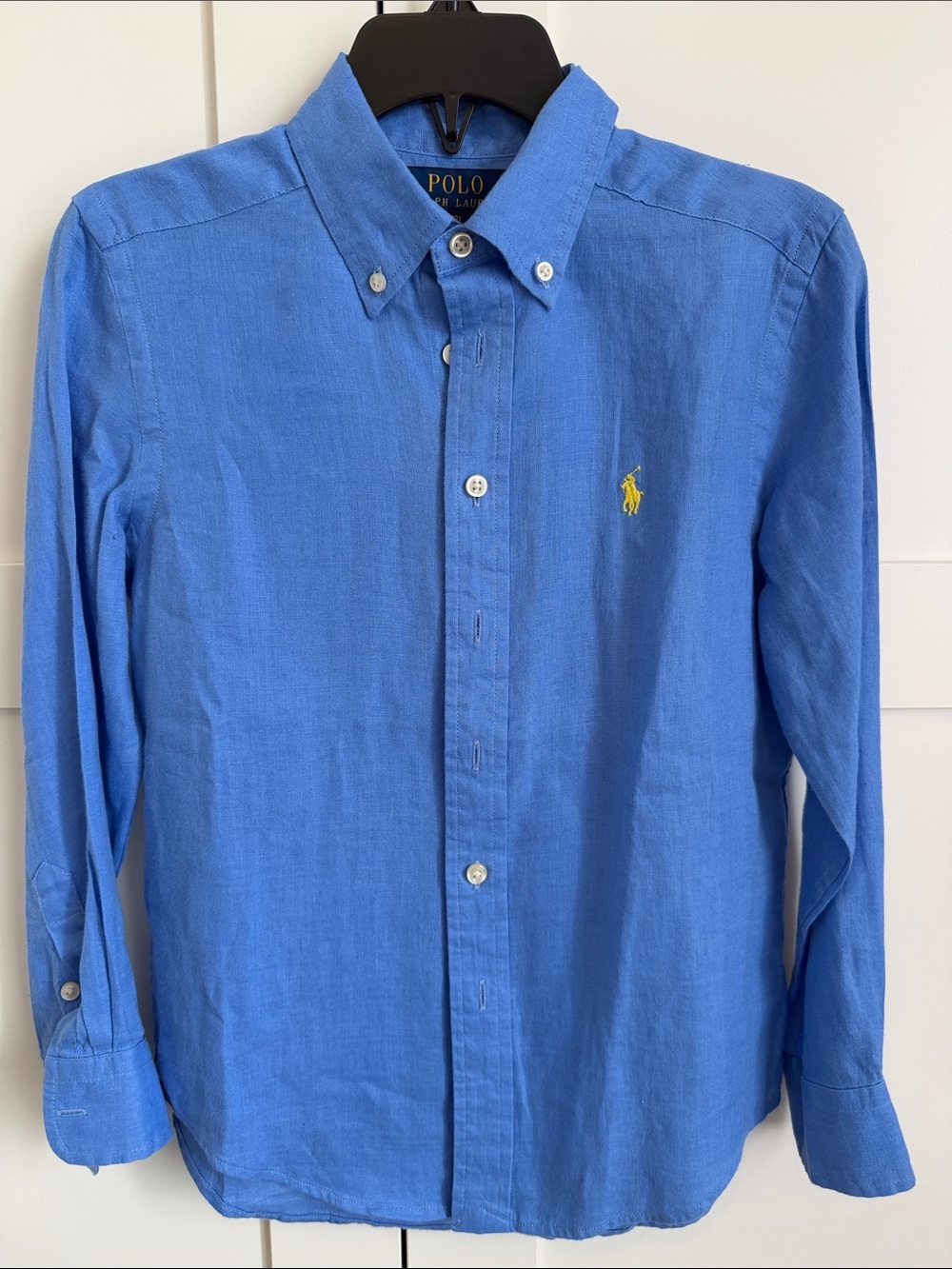Polo by Ralph Lauren Boys Blue Button-Down Linen Shirt size 8